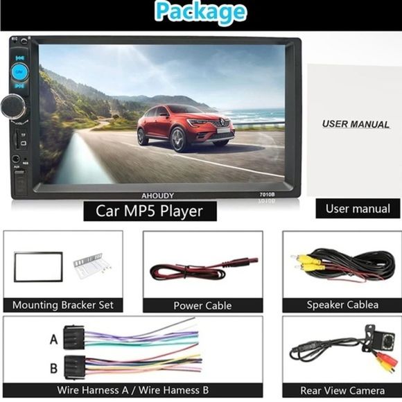 Double Din Car Stereo Compatible with Apple Carplay, 7 InchTouchscreen nwt - Picture 8 of 8